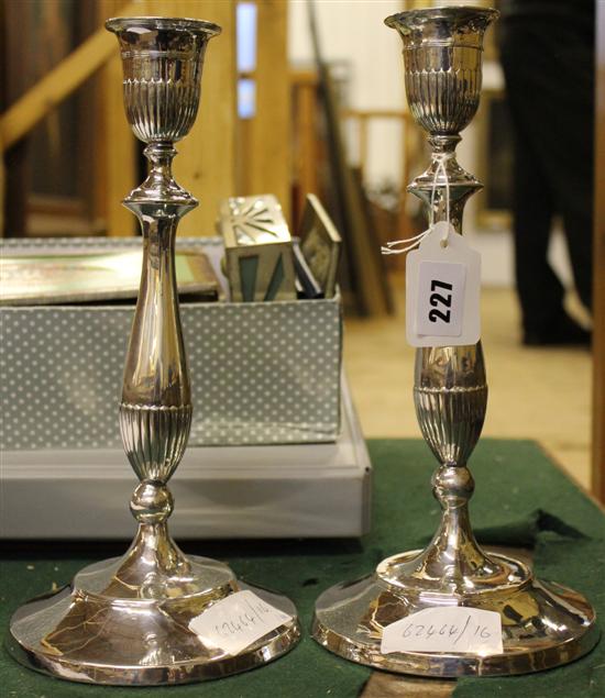 Pair of Sheffield plate candlesticks